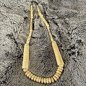 VINTAGE carved bone necklace